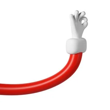Cute cartoon 3D hand making OK gesture of Santa Claus Christmas icon. Style s Stock Illustration