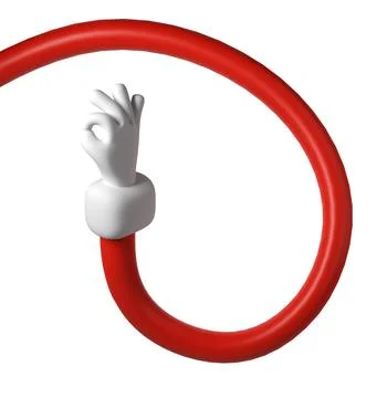 Cute cartoon 3D hand making OK gesture of Santa Claus Christmas icon. Style s Stock Illustration