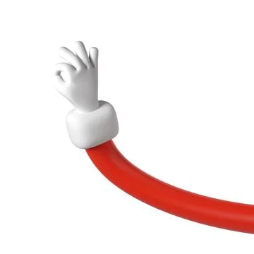 Cute cartoon 3D hand making OK gesture of Santa Claus Christmas icon. Style s Stock Illustration