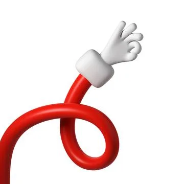 Cute cartoon 3D hand making OK gesture of Santa Claus Christmas icon. Style.. Stock Illustration