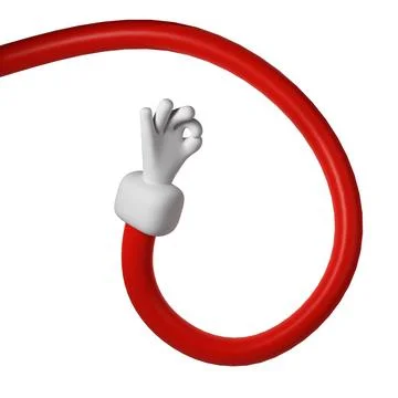 Cute cartoon 3D hand making OK gesture of Santa Claus Christmas icon. Style s Stock Illustration
