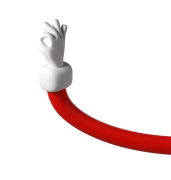 Cute cartoon 3D hand making OK gesture of Santa Claus Christmas icon. Style s Stock Illustration
