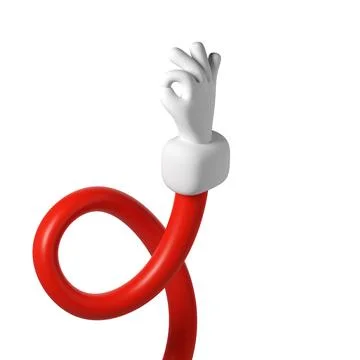 Cute cartoon 3D hand making OK gesture of Santa Claus Christmas icon. Style Stock Illustration