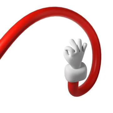 Cute cartoon 3D hand making OK gesture of Santa Claus Christmas icon. Style Stock Illustration