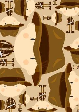 Cute Cartoon Adventurer Pattern Stock Illustration