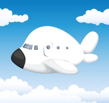 Cute cartoon airplane Stock Illustration