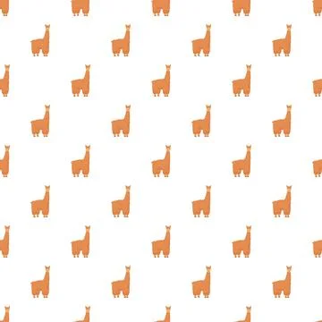 Cute cartoon alpaca seamless pattern background Illustrazione stock