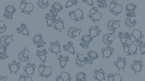 Cute Cartoon Animals Seamless Pattern. Stock Footage 319219485