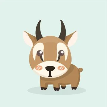 Cute cartoon antelope. Stock Illustration