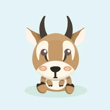 Cute cartoon antelope. Stock Illustration