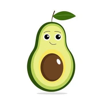 Cute, cartoon avocado fruit Stock Illustration