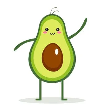 Cute cartoon avocado. Isolated vector illustration Stock Illustration
