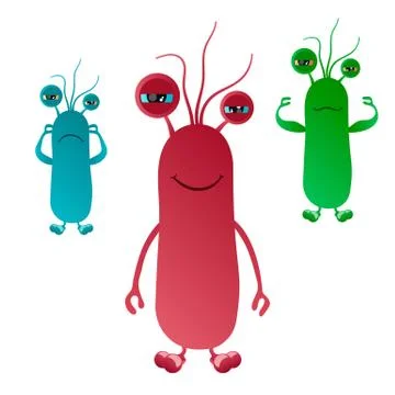 Cute Cartoon Bacterium Stock Illustration