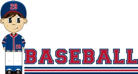 Cute Cartoon Baseball Player Stock-Illustration