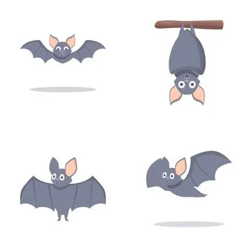 Cute cartoon bat collection vector illustration Stockillustratie