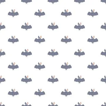 Cute cartoon bat seamless pattern for halloween designs Stock Illustration