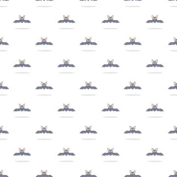 Cute cartoon bats seamless pattern flying theme Illustrazione stock