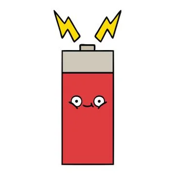 Cute cartoon battery Stock Illustration