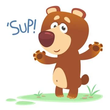 Cute cartoon bear. Vector illustration Stock Illustration