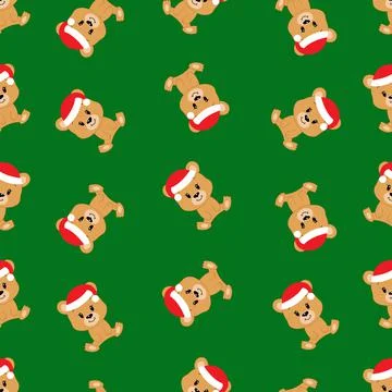Cute cartoon bear. Vector illustration. Seamless pattern. Christmas. Illustrazione stock