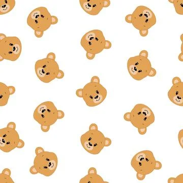 Cute cartoon bear. Vector illustration. Seamless pattern.	 Stock Illustration