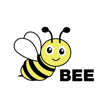 Cute cartoon bee. Bee logo. Vector illustration Isolated on white background Stock Illustration