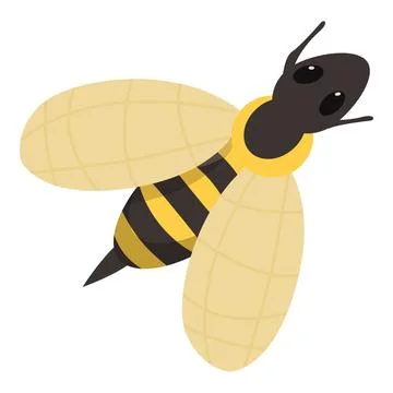 Cute cartoon bee flying and buzzing happily Stock Illustration
