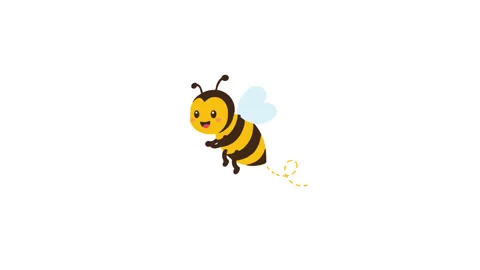 Cute Cartoon Bee Flying Animation White Background 動画素材 339649796