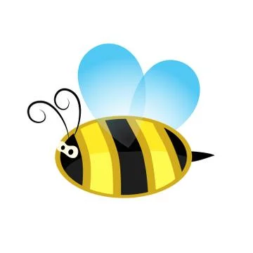 Cute cartoon bee flying icon, stock vector illustration, eps 10 Stock Illustration