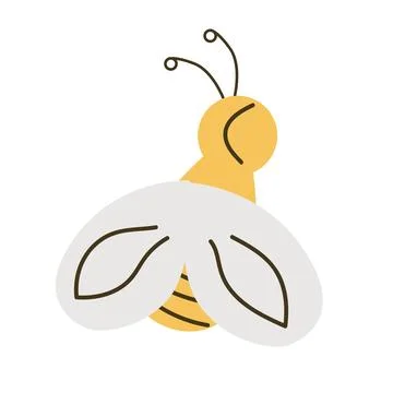 Cute cartoon bee with wings vector illustration Stock Illustration
