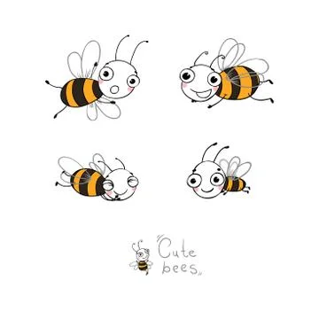 Cute cartoon bees Stock Illustration