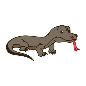 Cute cartoon big lizard. Suitable for use in the design Stock Illustration