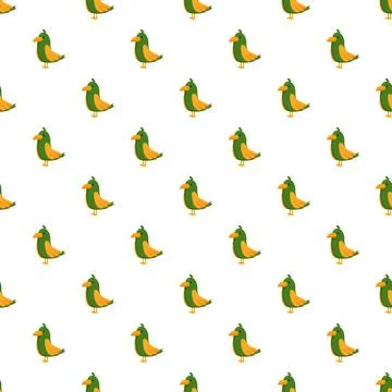 Cute cartoon bird pattern creating seamless background Illustrazione stock
