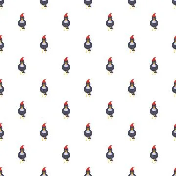 Cute cartoon bird seamless pattern on white background Stock Illustration
