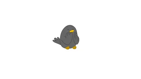 Cartoon Funny Animation Gif Character on Isolated Background. Melancholic  Bird. Stock Video - Video of smile, isolated: 192829745