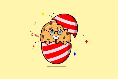 Cute cartoon Biscuits out from easter Biscuits Stock Illustration