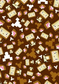 Cute Cartoon Block Bear Pattern Stock Illustration
