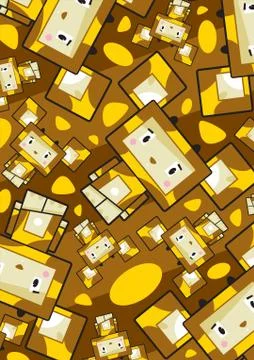 Cute Cartoon Block Giraffe Pattern Stock Illustration