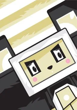 Cute Cartoon Block Panda Bear  Stock-Illustration