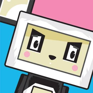 Cute Cartoon Block Panda Bear  Stock Illustration
