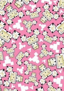 Cute Cartoon Block Zebra Pattern Stock Illustration