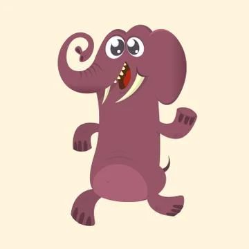 Cute cartoon blue elephant. Vector illustration Stock Illustration