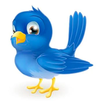 Cute cartoon bluebird Stock Illustration