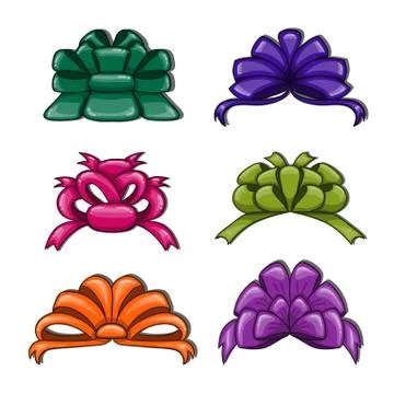 Cute cartoon bows. Stock Illustration