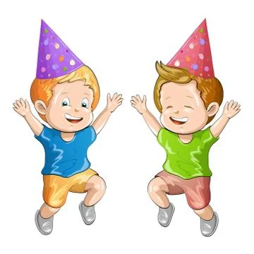 Cute cartoon boys Stock Illustration