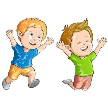 Cute cartoon boys Stock Illustration
