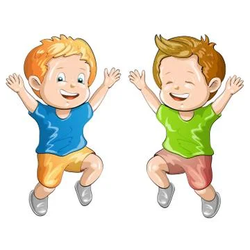 Cute cartoon boys Stock Illustration