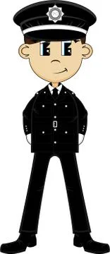 Cute Cartoon British Policeman Vector Illustration Stockillustratie