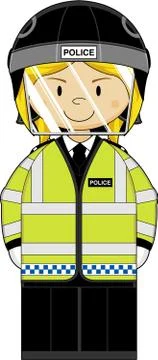 Cute Cartoon British Policeman Vector Illustration Stock-Illustration