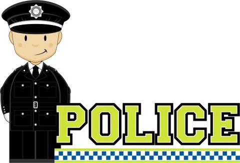 Cute Cartoon British Policeman Vector Illustration Stock-Illustration